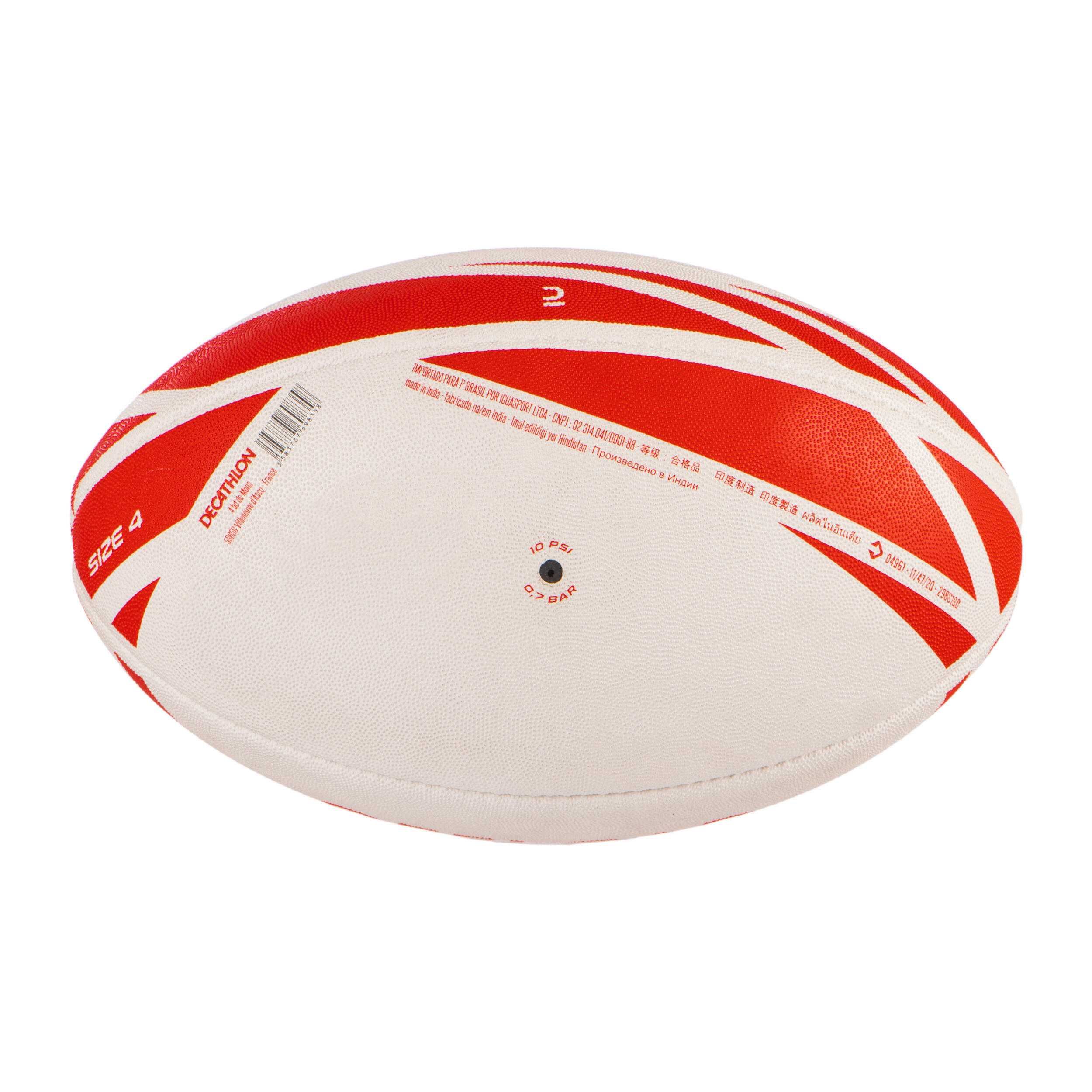 Bola de Rugby R100 Tamanho 4 Vermelho NOVA