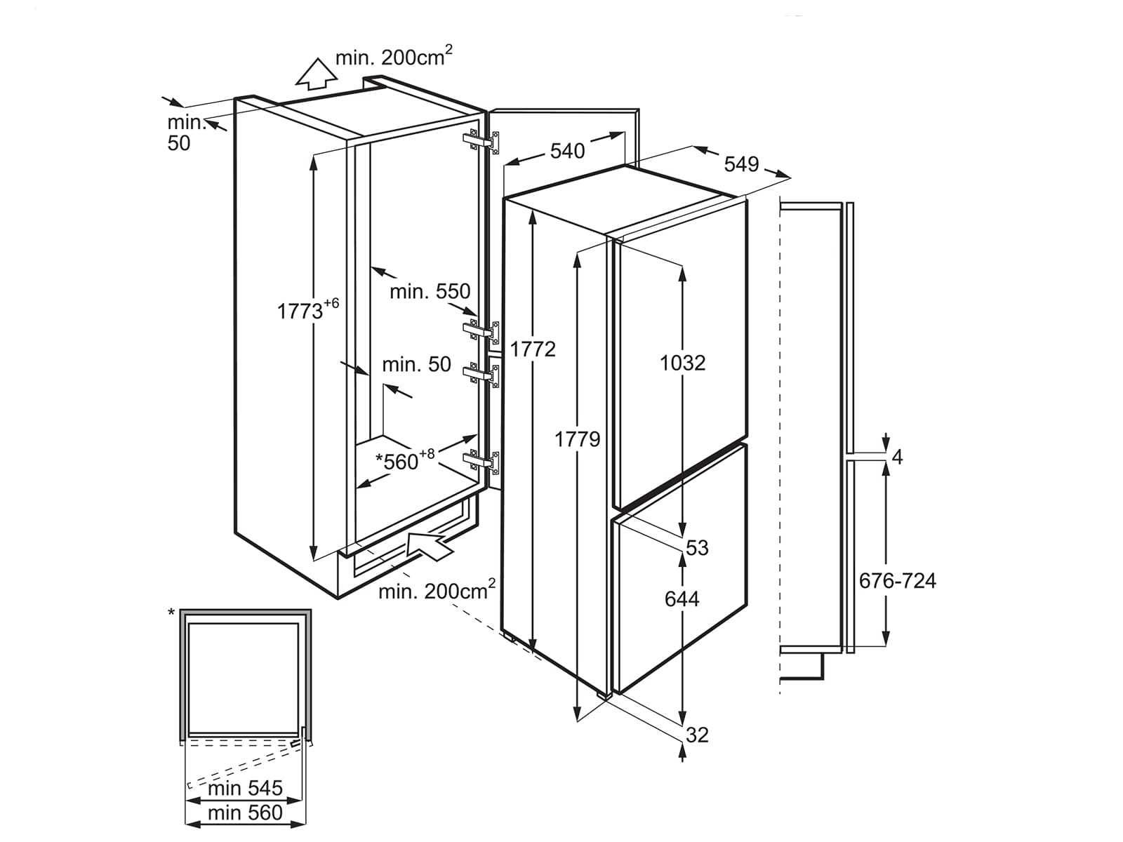 Lodówko-zamrażarka do zabudowy AEG SCE618E5TS 177cm outlet NoFrost