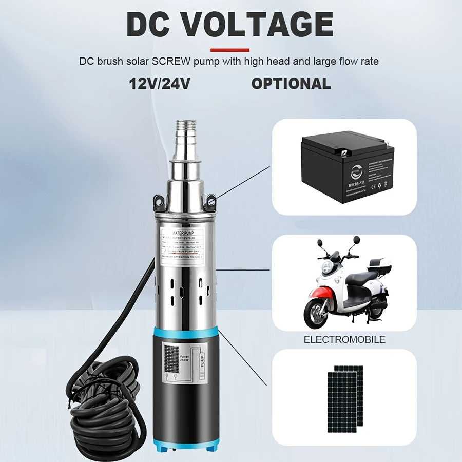 Bomba de Poço Profundo Submersível  12V 220W/24V 260W