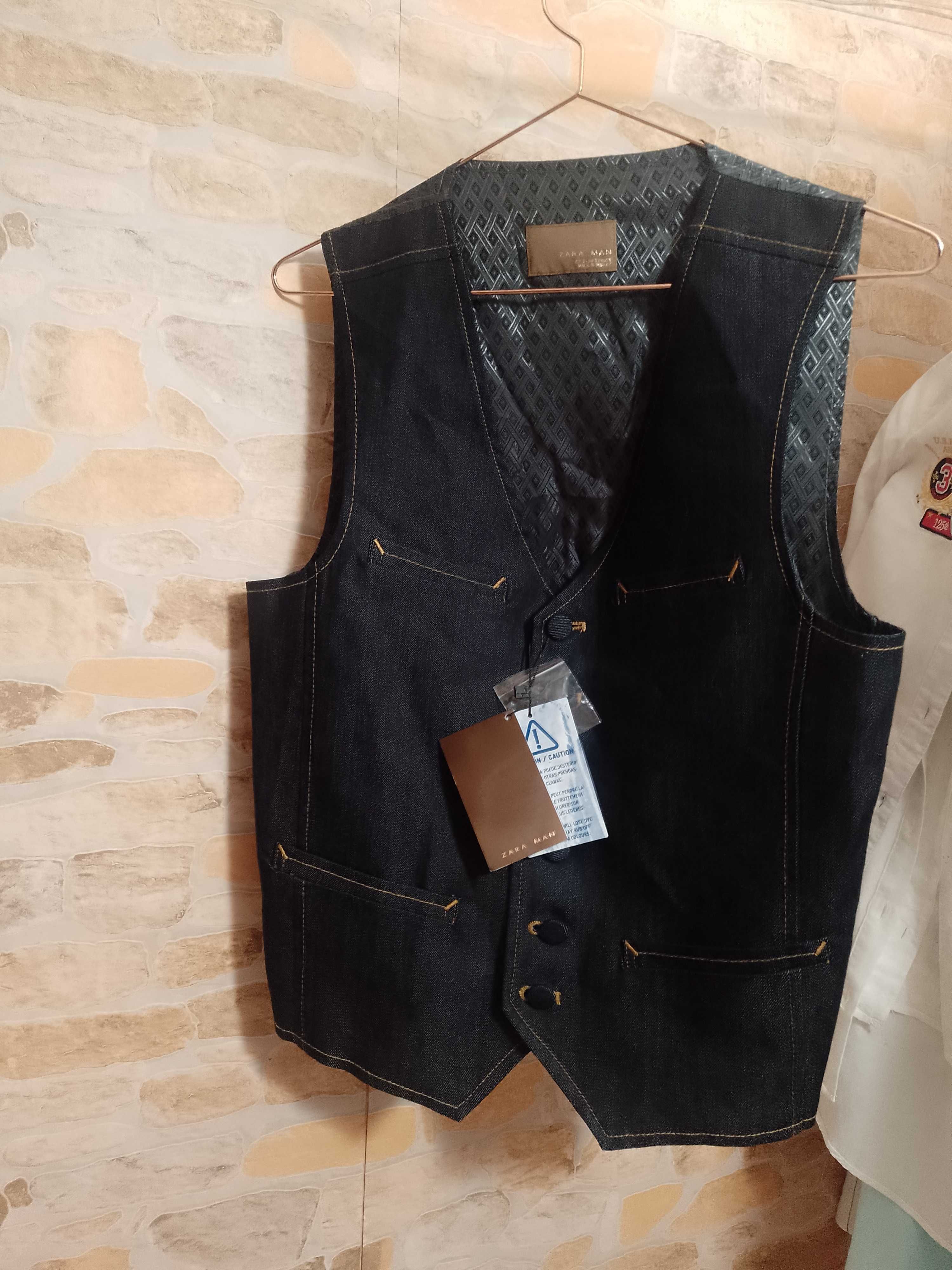 (S) ZARA/ Dżinsowa kamizelka garniturowa z Londynu, NOWA