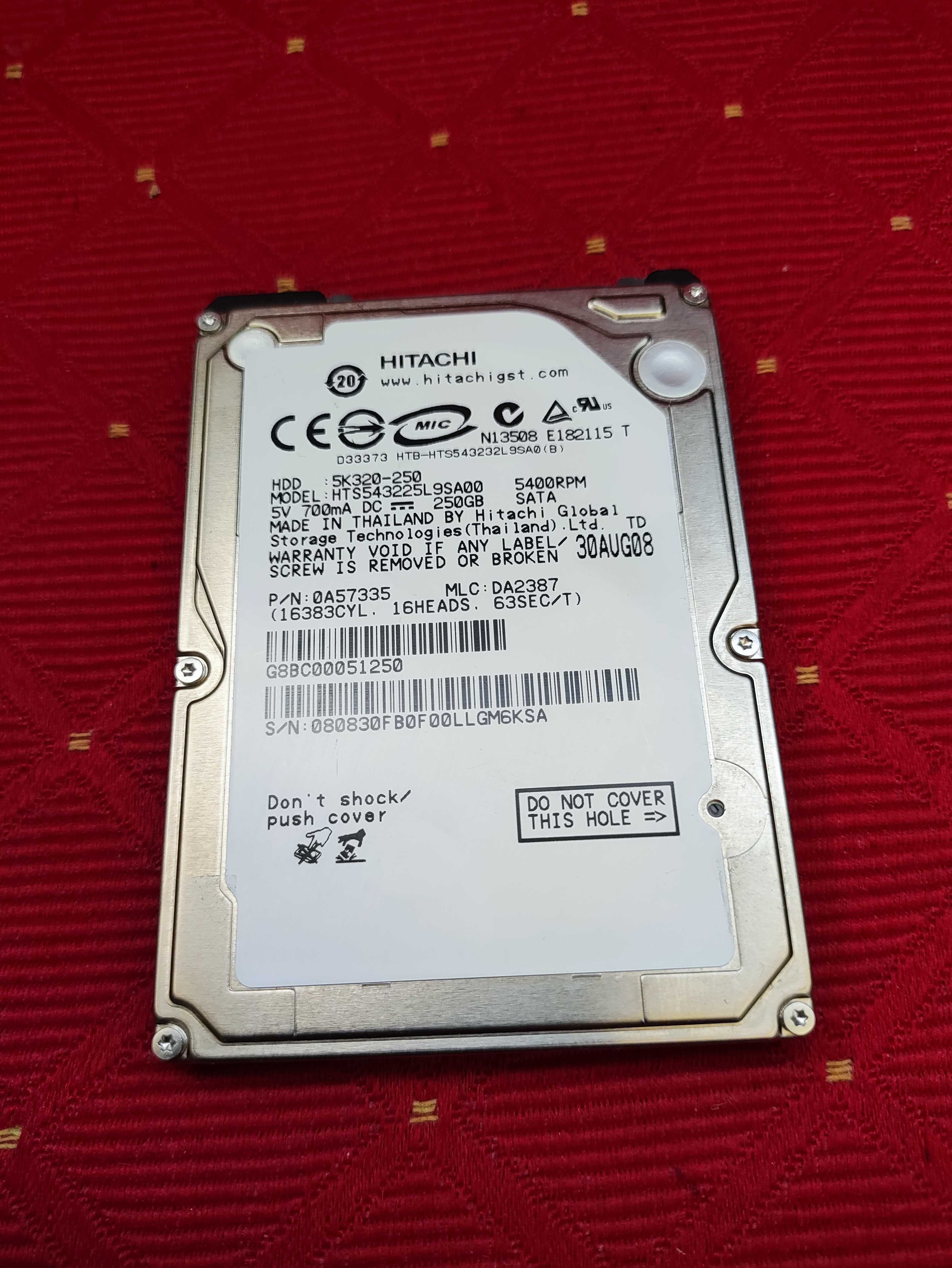Dysk Twardy HDD 250 GB Hitachi SATA do Laptopa PC Komputera 2,5 cala