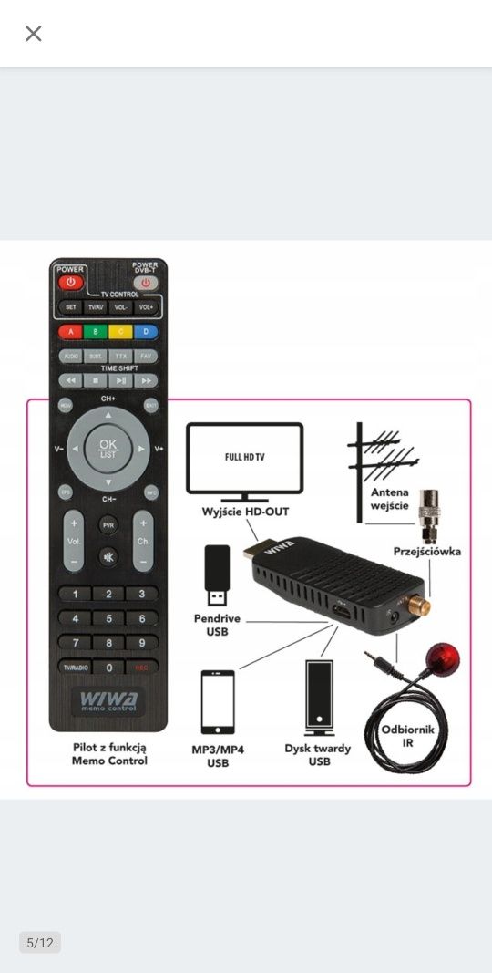 Mini dekoder dvb-t2 wma