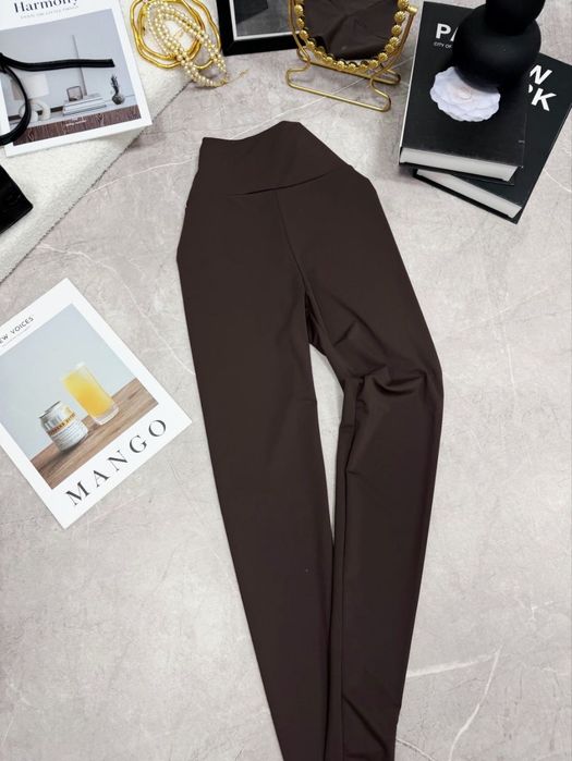 Лосини матові біфлекс шоколад висока посадка з ефектом  утяжки