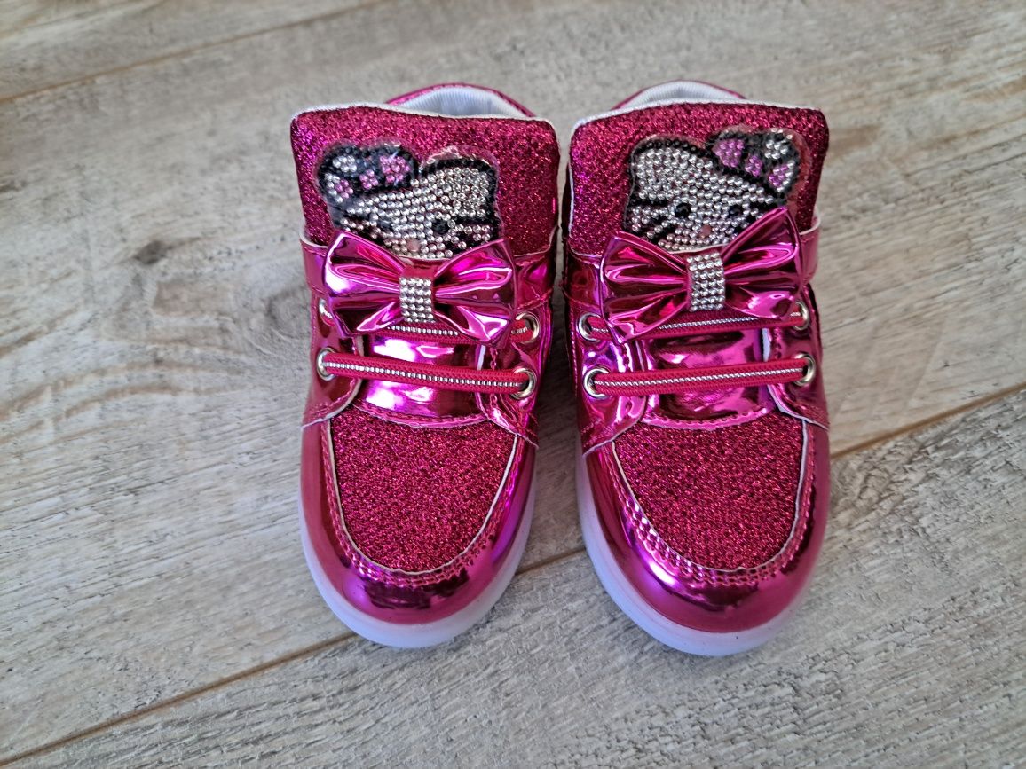 Buty, botki dziewczęce świecące LED - Hello Kitty rozm 25