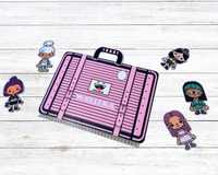 Gra edukacyjna na rzepy Toca boca life walizka 55 ubranek i 18 postaci