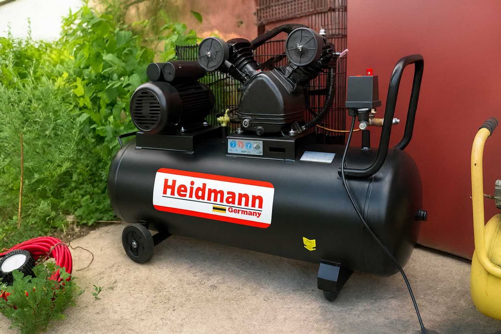 Компресор масляний 100л 8бар 3.8кВт Heidmann компрессор масляный