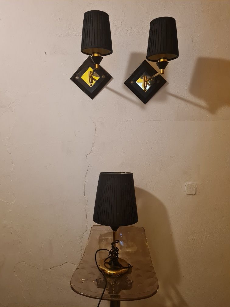 Kinkiety + lampa stołowa,komplet oświetleniowy,mid century