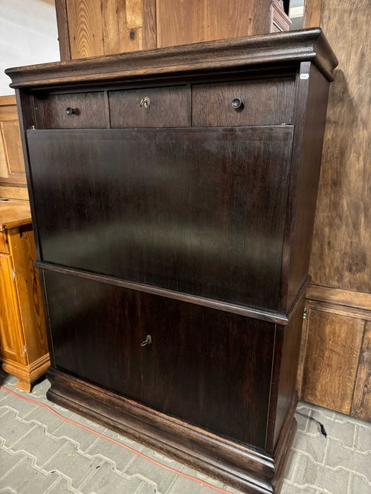 Sekretera drewniana sekretarzyk dębowy szafka drewniana