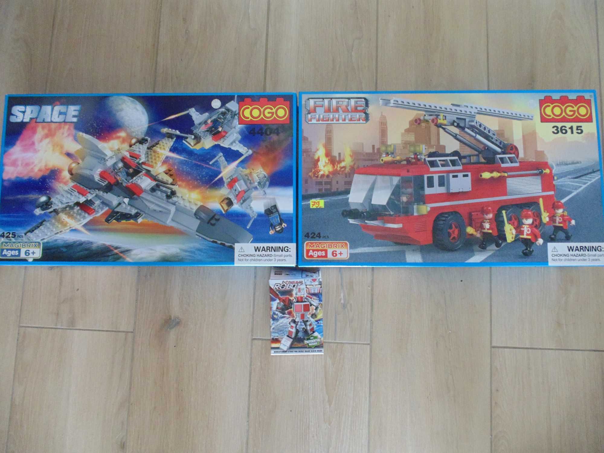 klocki Cogo space i fire fighter, kompatybilne z lego - 6+