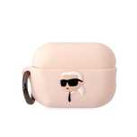 Etui Karl Lagerfeld Silicone Karl Head 3d na AirPods Pro 2 - różowe
