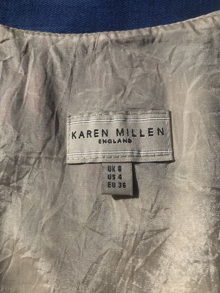 Sukienka Karen Millen Vintage Midi w Kwiaty Krótki Rękawek
