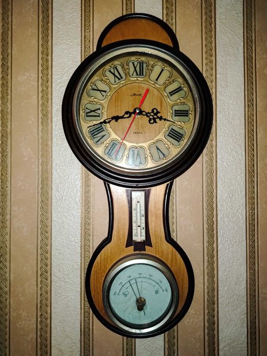 Годинник настінний "Мінск" (Кварц), 3в1: годинник, термометр, барометр