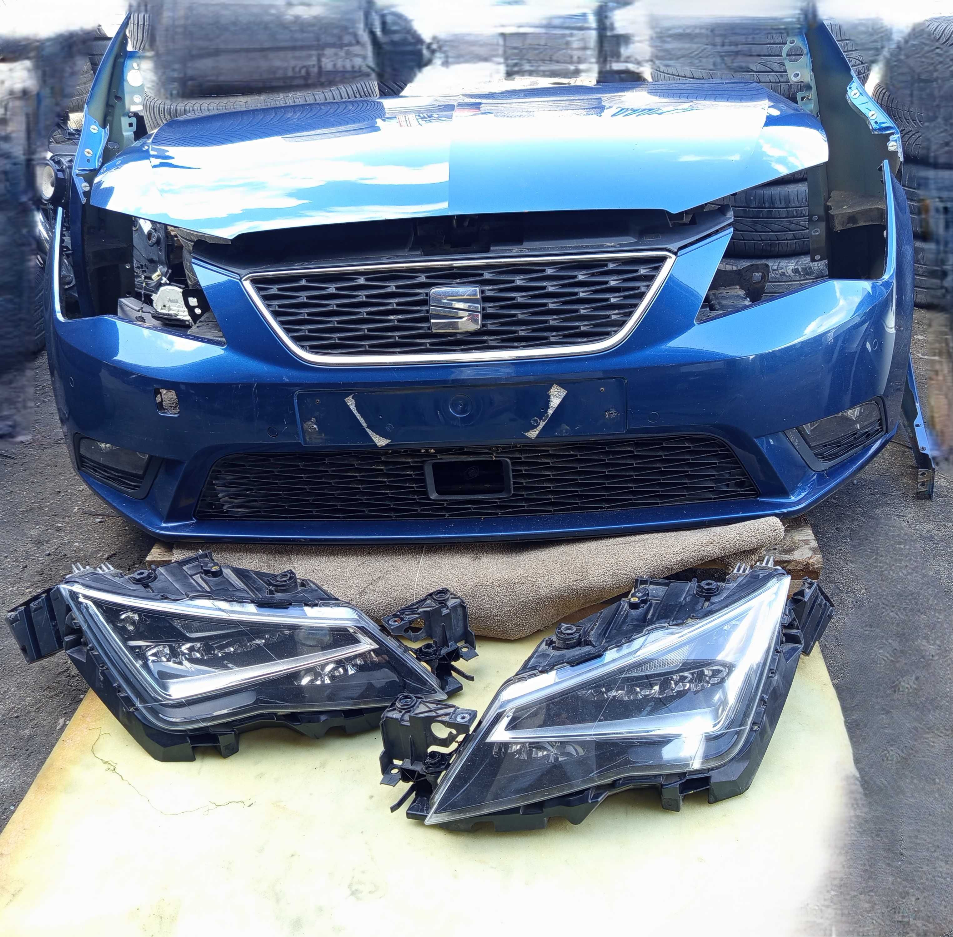 Kompletny Przód SEAT LEON III Pas Maska zderzak Błoniki lampy UK LED