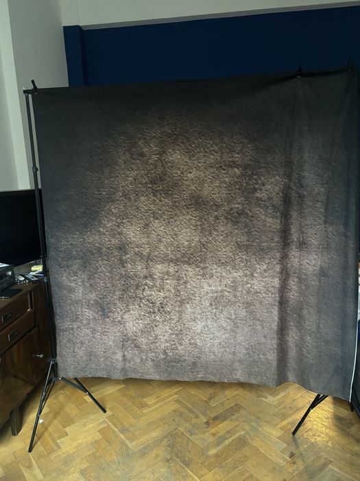 Tło fotograficzne brązowe 180x180 tkanina nowe fot studyjna portretowa
