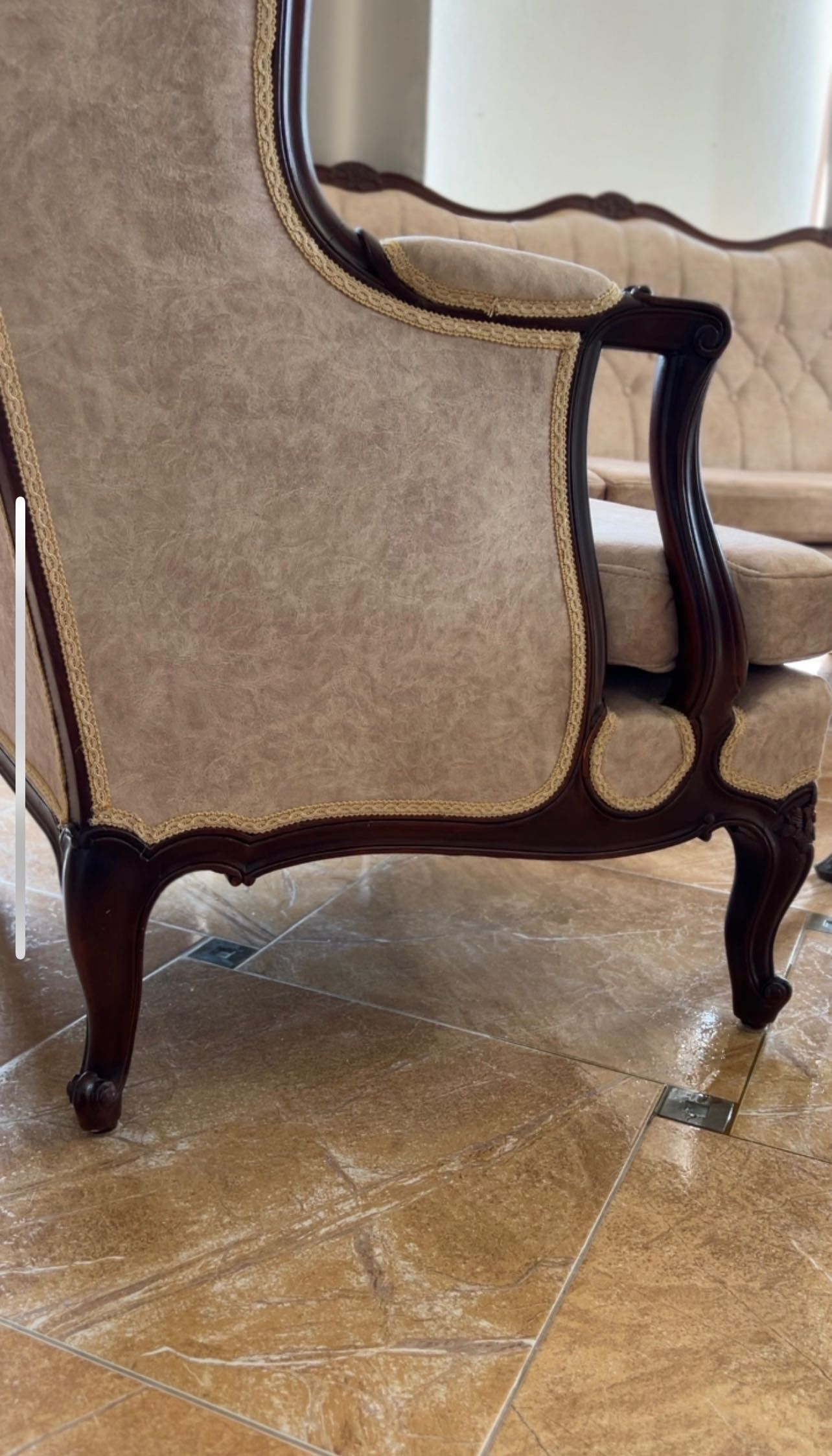 Komplet mebli Ludwik - sofa 3 osobowa i fotele