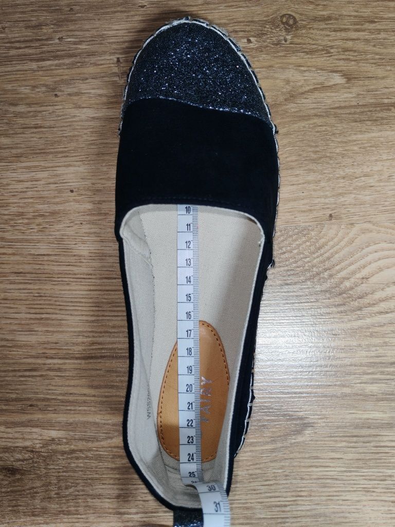Nowe buty espadryle slip on trampki brokat brokatowe błyszczące błysk