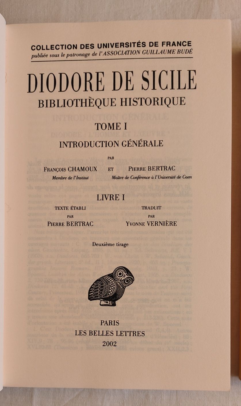 Bibliothèque historique. Tome I e II, Diodore de Sicile