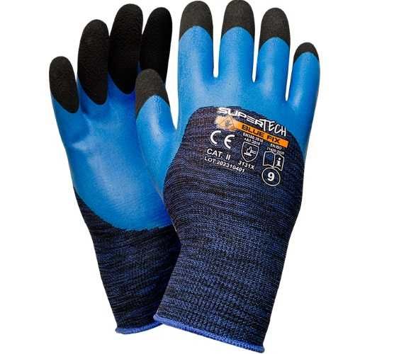 Rękawice ochronne SUPER TECH BLUE FIX powlekane lateksem