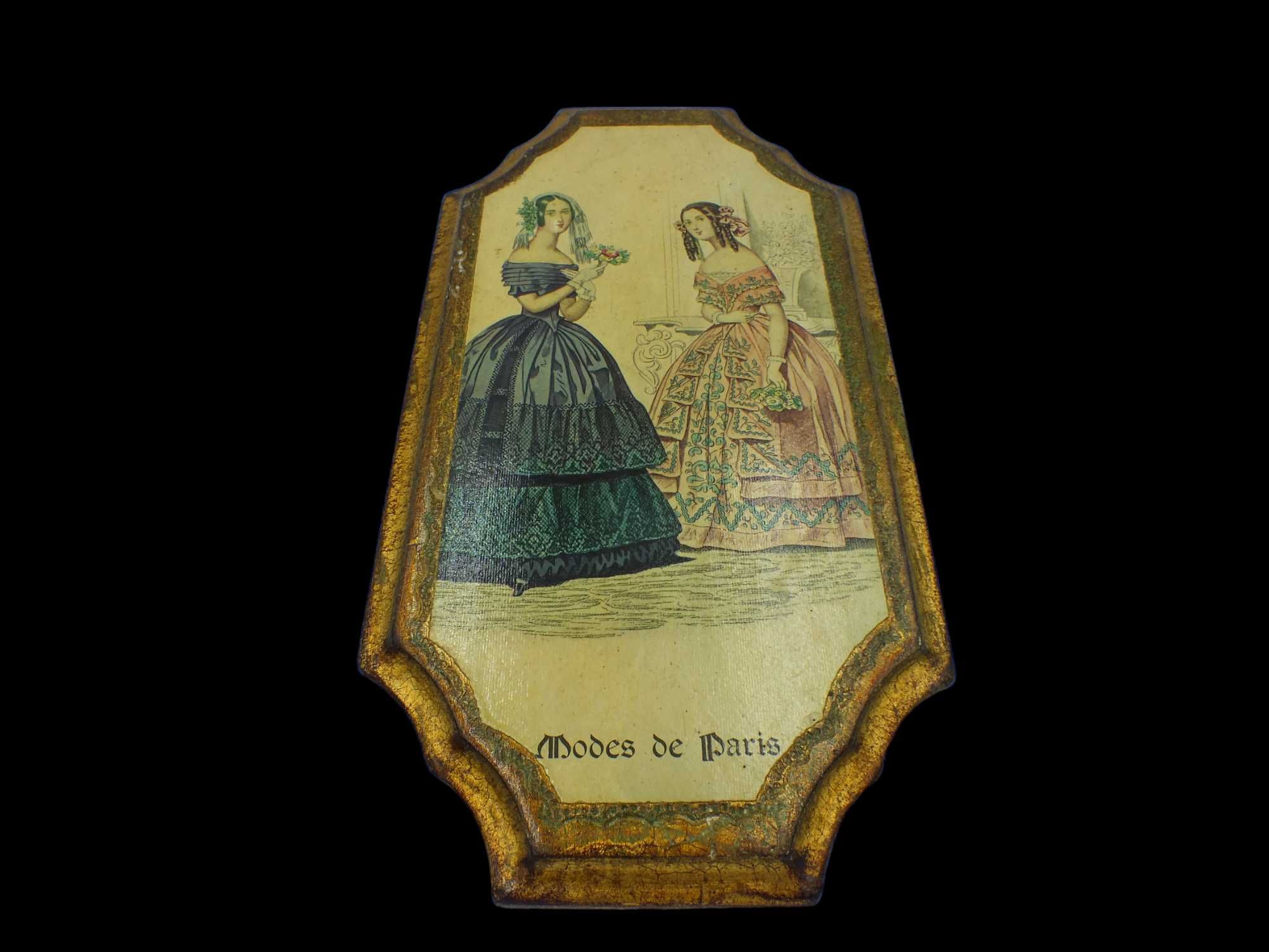Obraz na desce VINTAGE MODES DE PARIS sukienka wiktoriańska b121610