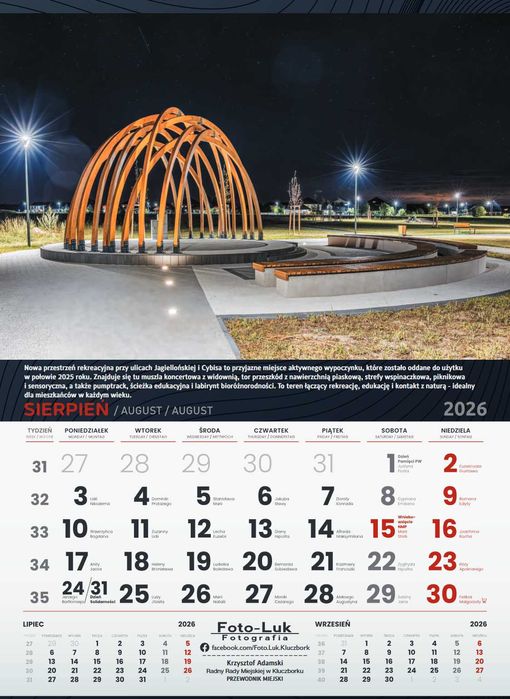 Kalendarz Kluczbork 2026 – Nocne Oblicze Miasta
