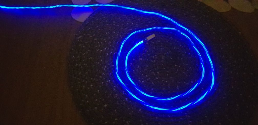 Kabel USB Świecący Led USB  na C 60Wat 2 metry