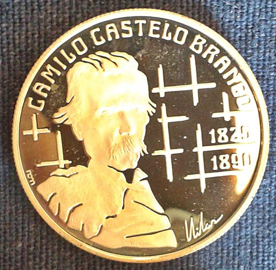 Moeda prata PROOF Camilo Castelo Branco. Silver PROOF coin