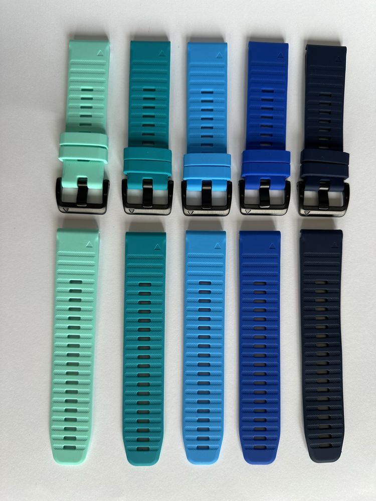 Блакитні силіконові ремінці для Garmin 22 26 мм QuickFit, Fenix Tactix