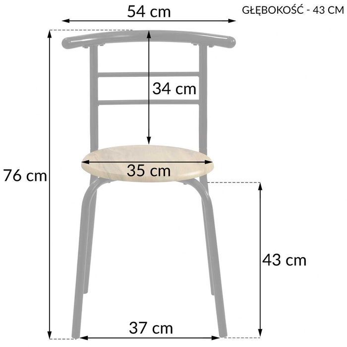 NOWY Stół z 4 Krzesłami Okrągły Do Kuchni Jadalni Salonu Loft Loftowy
