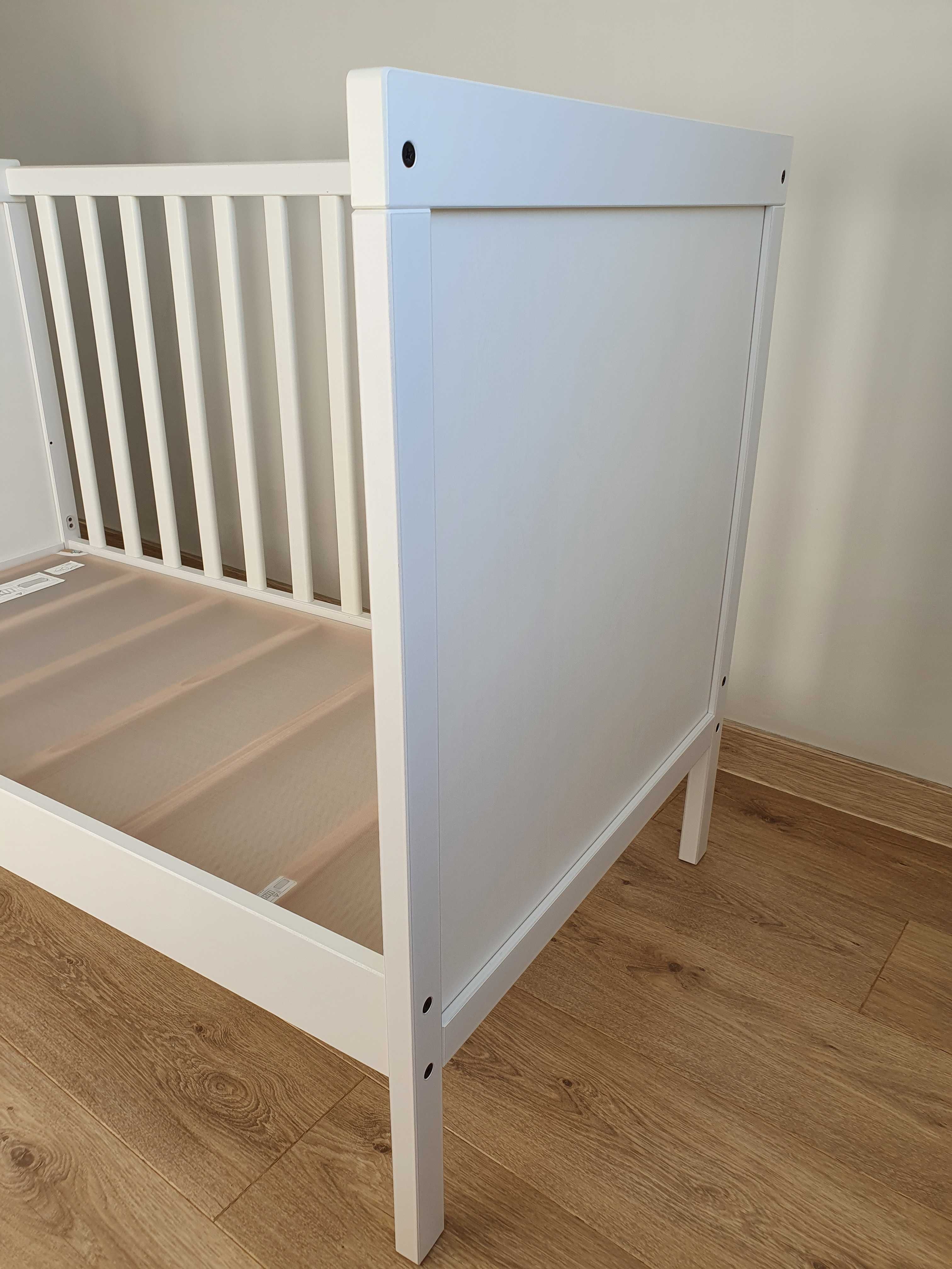 Ikea SUNDVIK łóżko dziecięce 60x120 cm białe + materac + ochraniacz