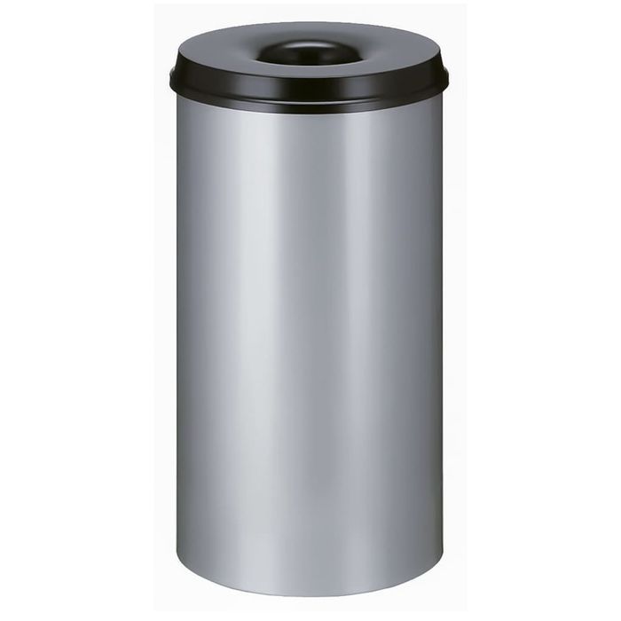 V-Part Samogasnący Kosz Na Papier, 50 L, Srebrno-Czarny