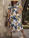 Sukienka Letnia Kopertowa W Kwiaty Boho Casual Shein 3Xl 46