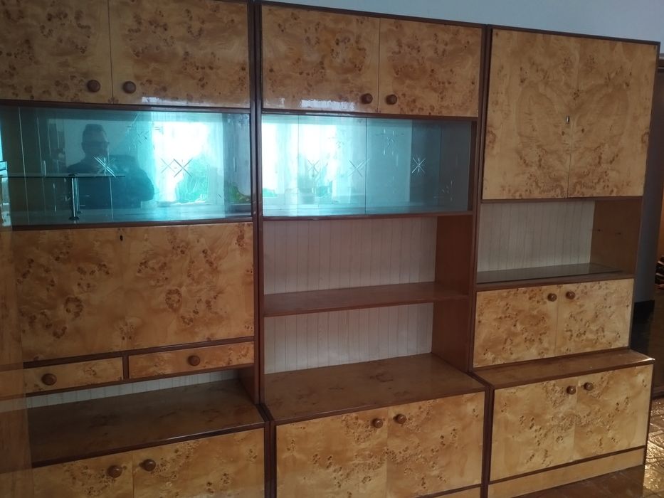 Meble szafa regał meblościanka PRL wysoki połysk