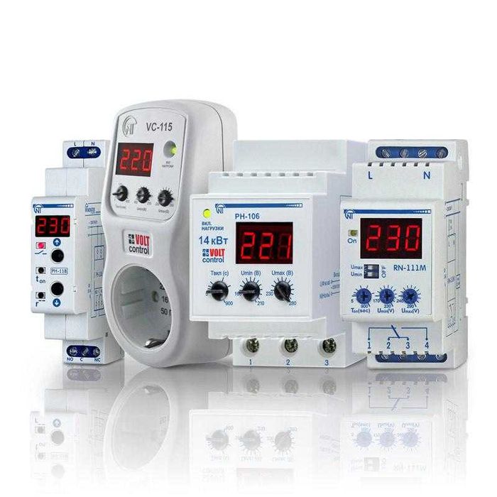 Реле напруги в розетку або DIN автомат захисту від 5А до 63А NOVATEK