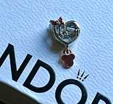 Charms do bransoletki Pandora mom serce z kokardką i zawieszką