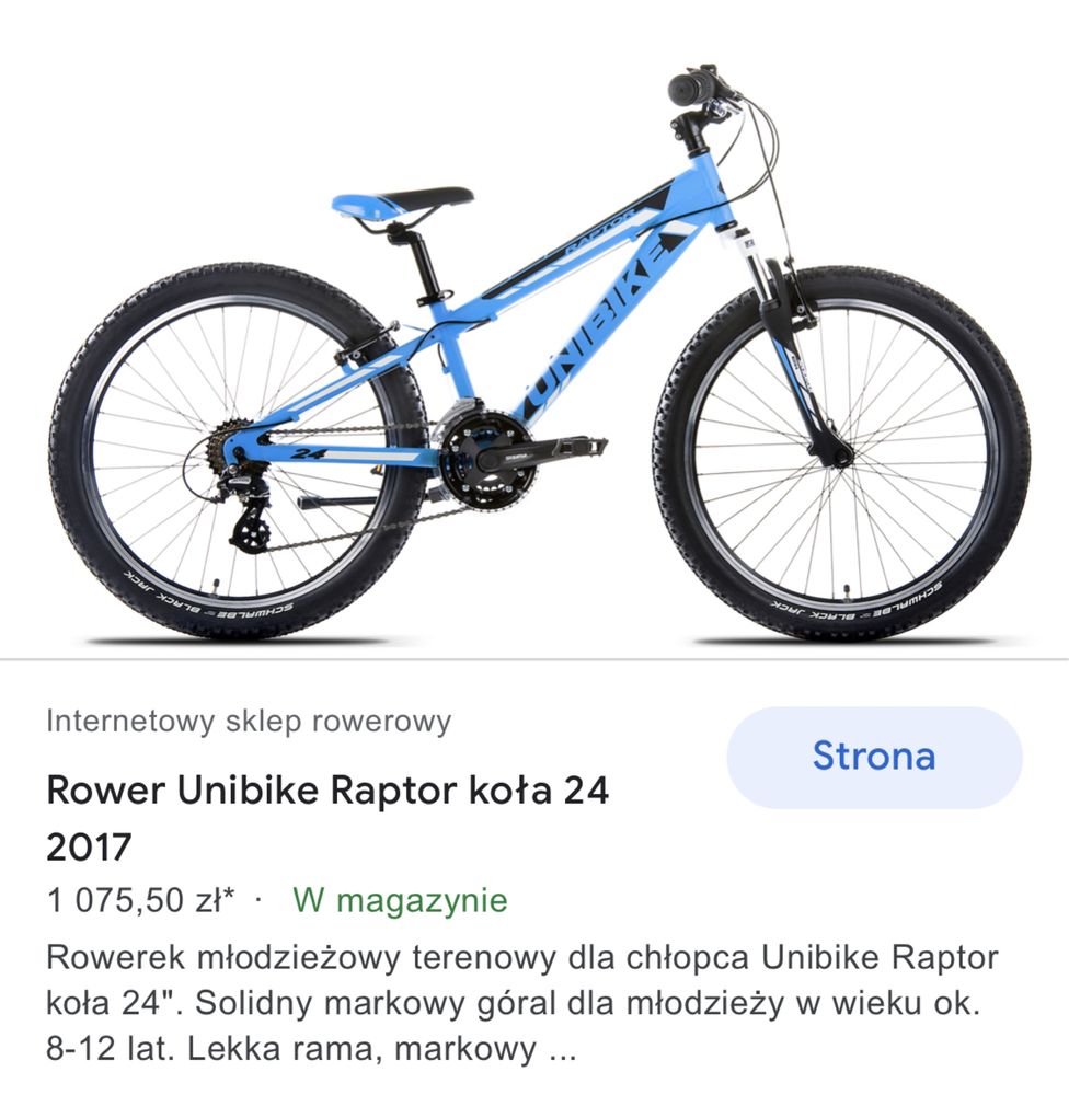 Rower dla dziecka 8-12 lat
