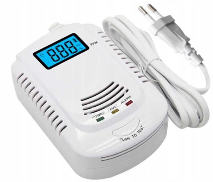 Czujnik Czadu I Gazu CO Tlenek Węgla Kabel/Bateria