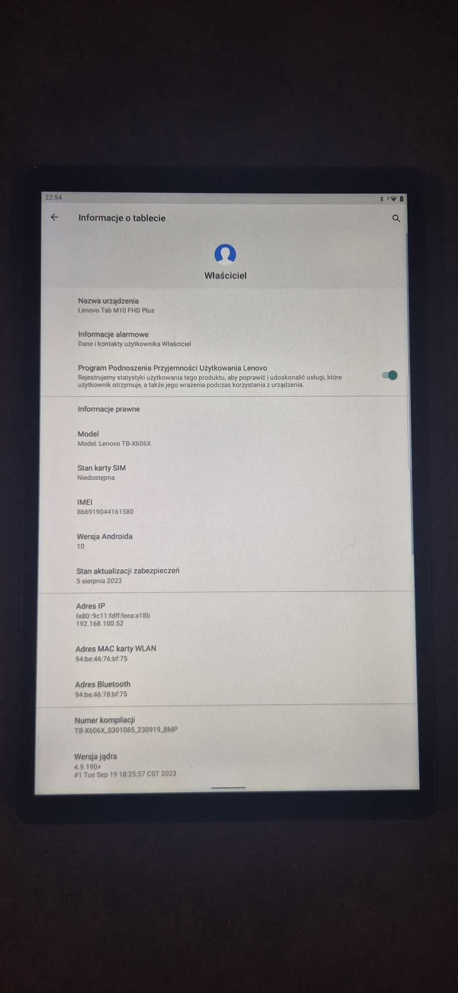Tablet LENOVO Tab M10