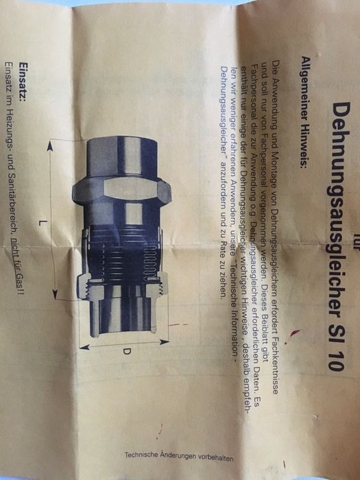 Kompensator mieszkowy SI 10 Meibes