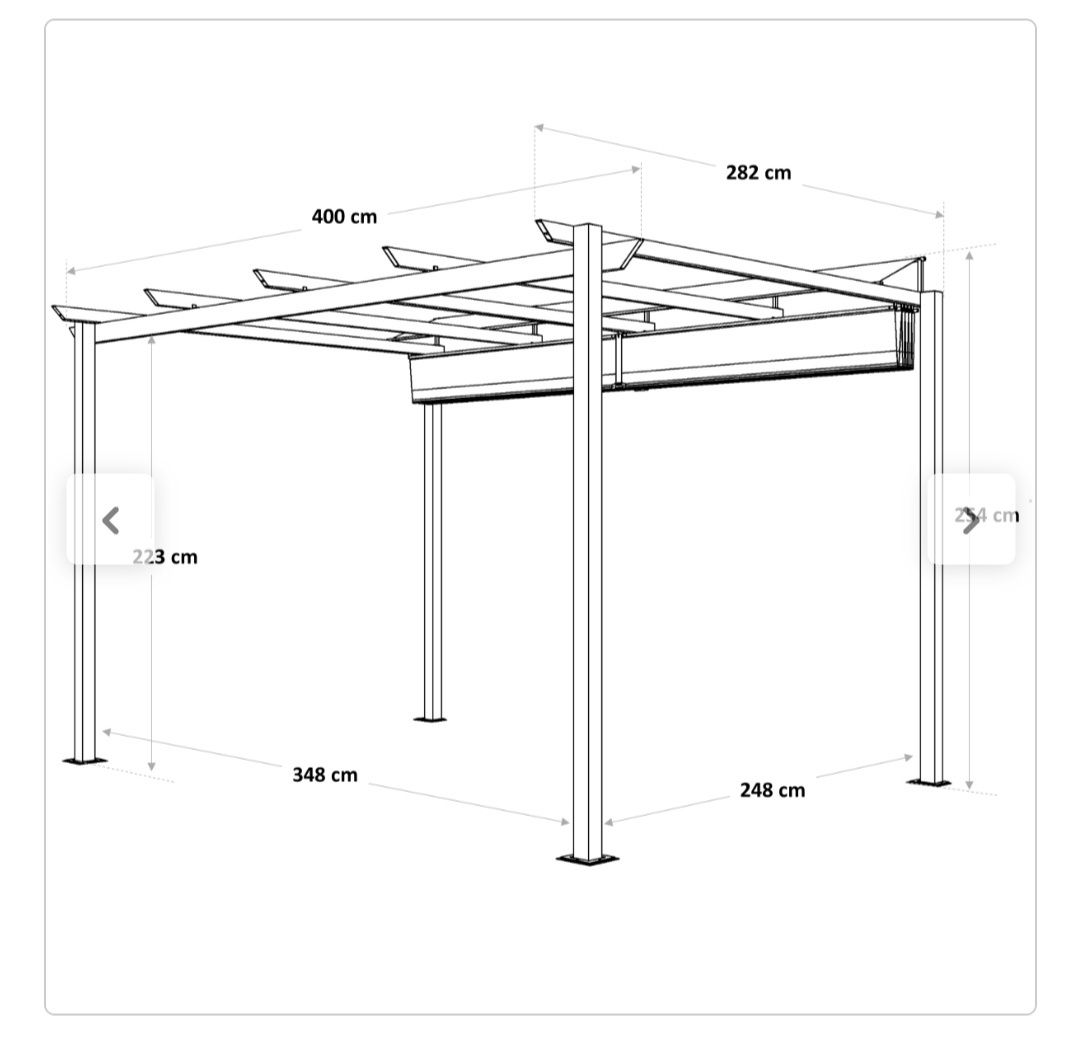 Pawilon ogrodowy pergola zadaszenie tarasu 4x2.85 m