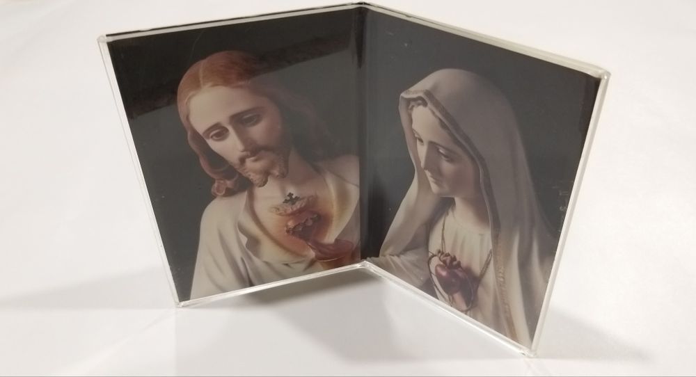 Acrílico com imagens religiosas