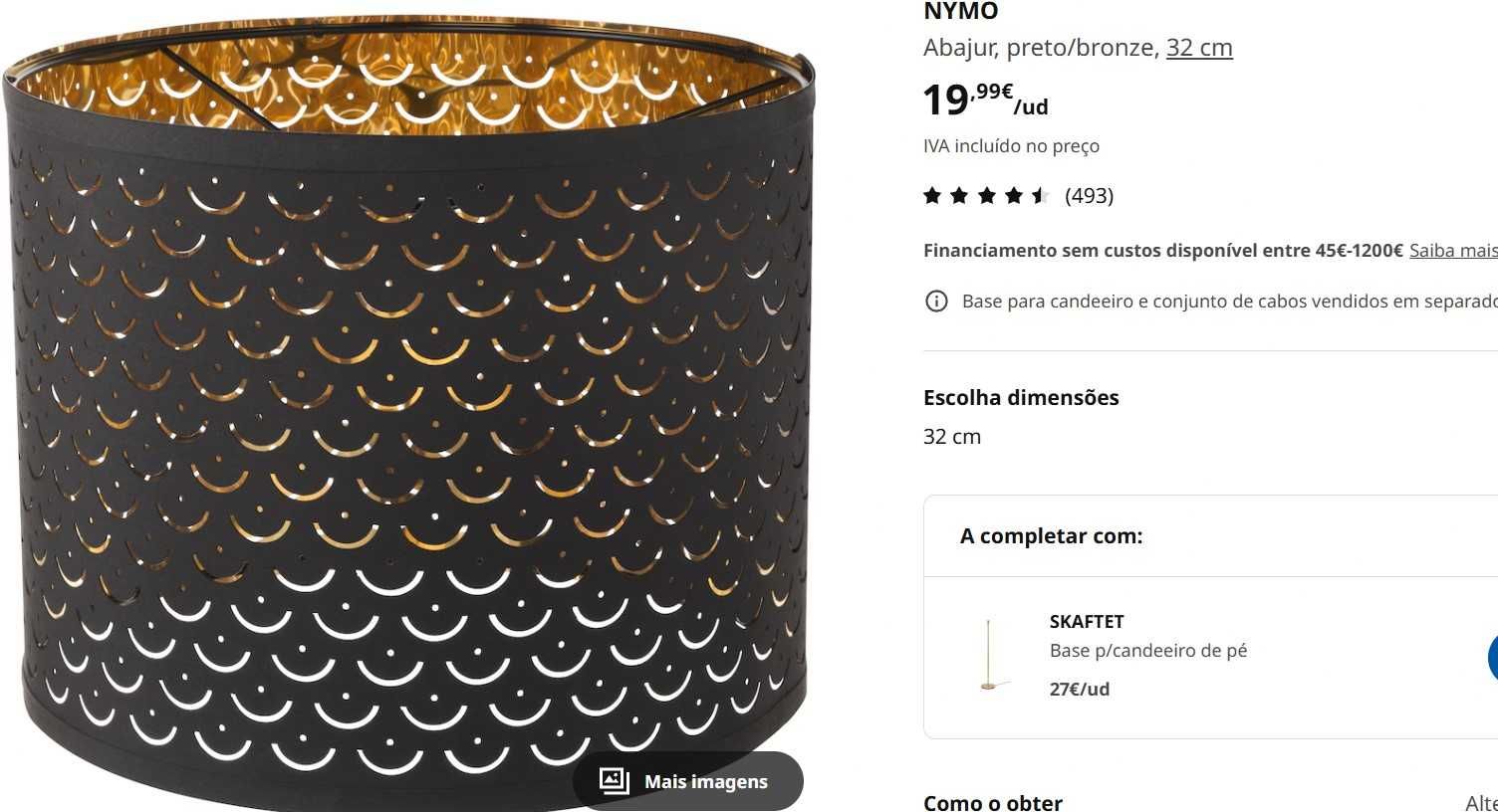 Abajur, preto/bronze IKEA