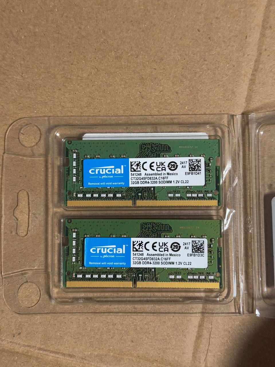 Оперативна памʼять Crucial DDR4 SODIMM 64GB 3200MHz (CT2K32G4SFD832A)