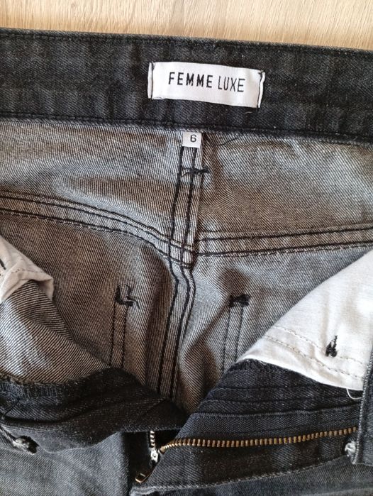 Czarne jeansy dzwony z kieszeniami, rozmiar XS