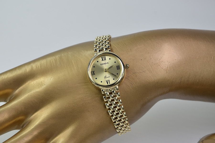 Prześliczny 14k złoty damski zegarek Geneve lw013y Katowice biżuteria