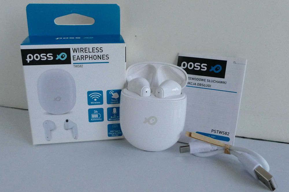 Słuchawki bezprzewodowe Bluetooth TWS82 białe nowe