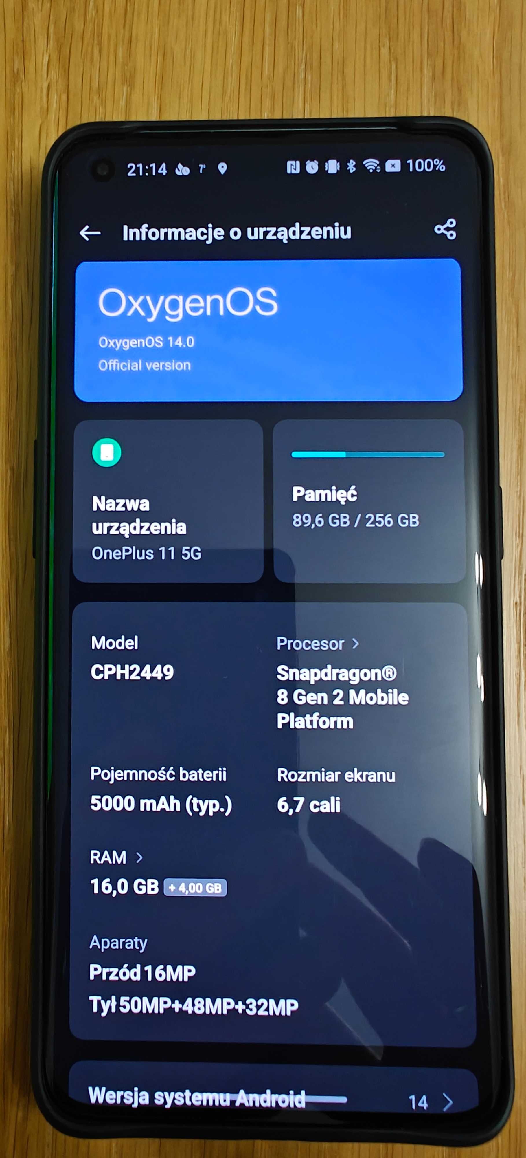 OnePlus 11 5G, model CPH2449, 16GB/256GB zielony