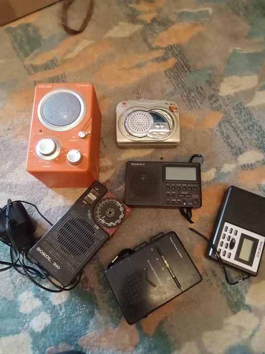 6 sztuk małe radia walkmeny sokół 310 wingo Panasonic silvercrest