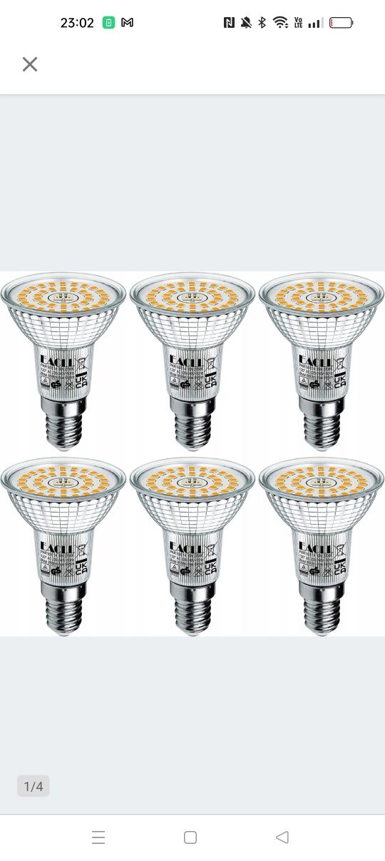 6X zarowka Eacll Led R50 E14 7W 3000K 730LM Biały ciepły sciemnianie