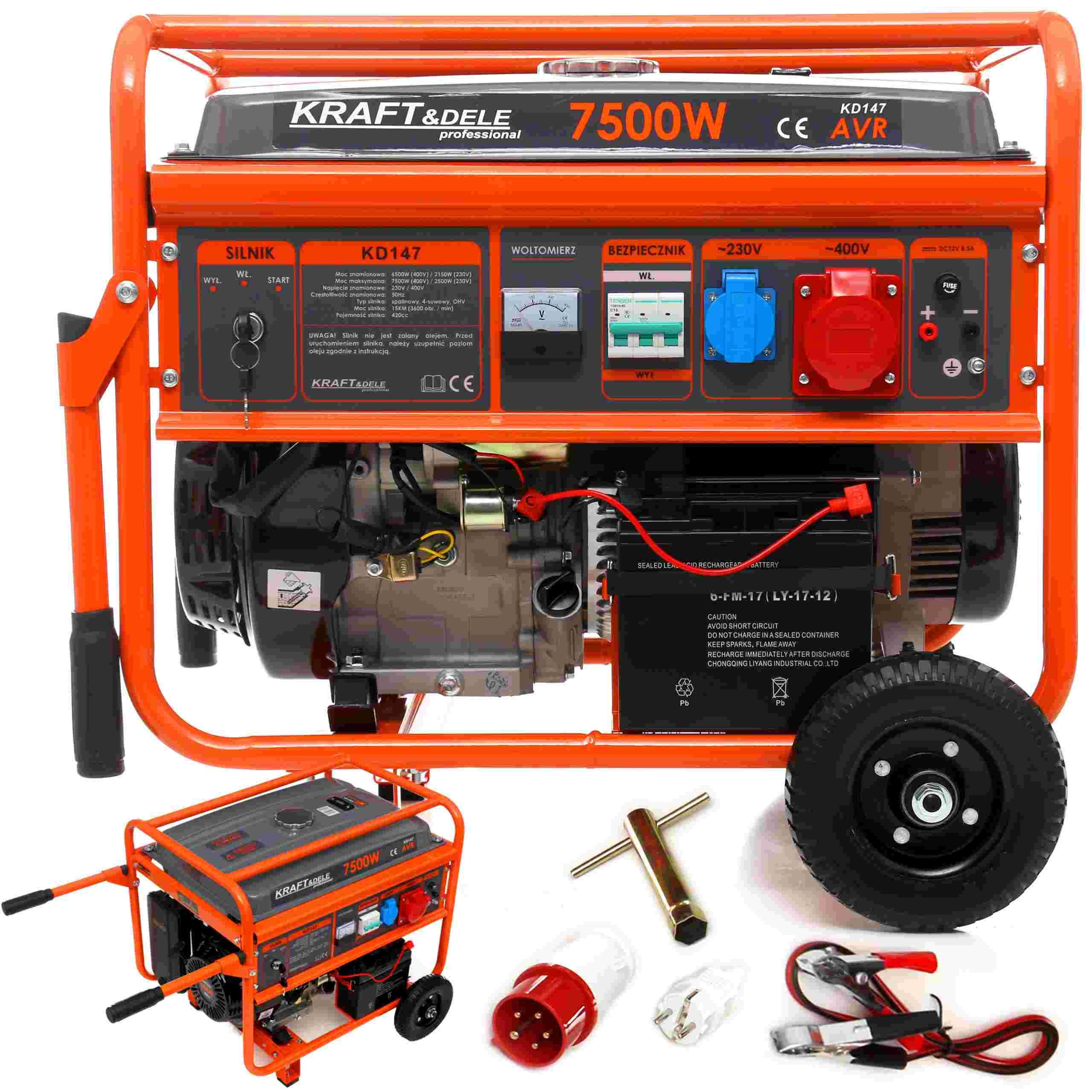 Agregat Prądotwórczy 7,5Kw Generator prądu Avr 230/400V 7500W 15KM