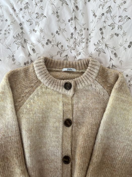 ZARA krótki kardigan sweter ombre pastelowy